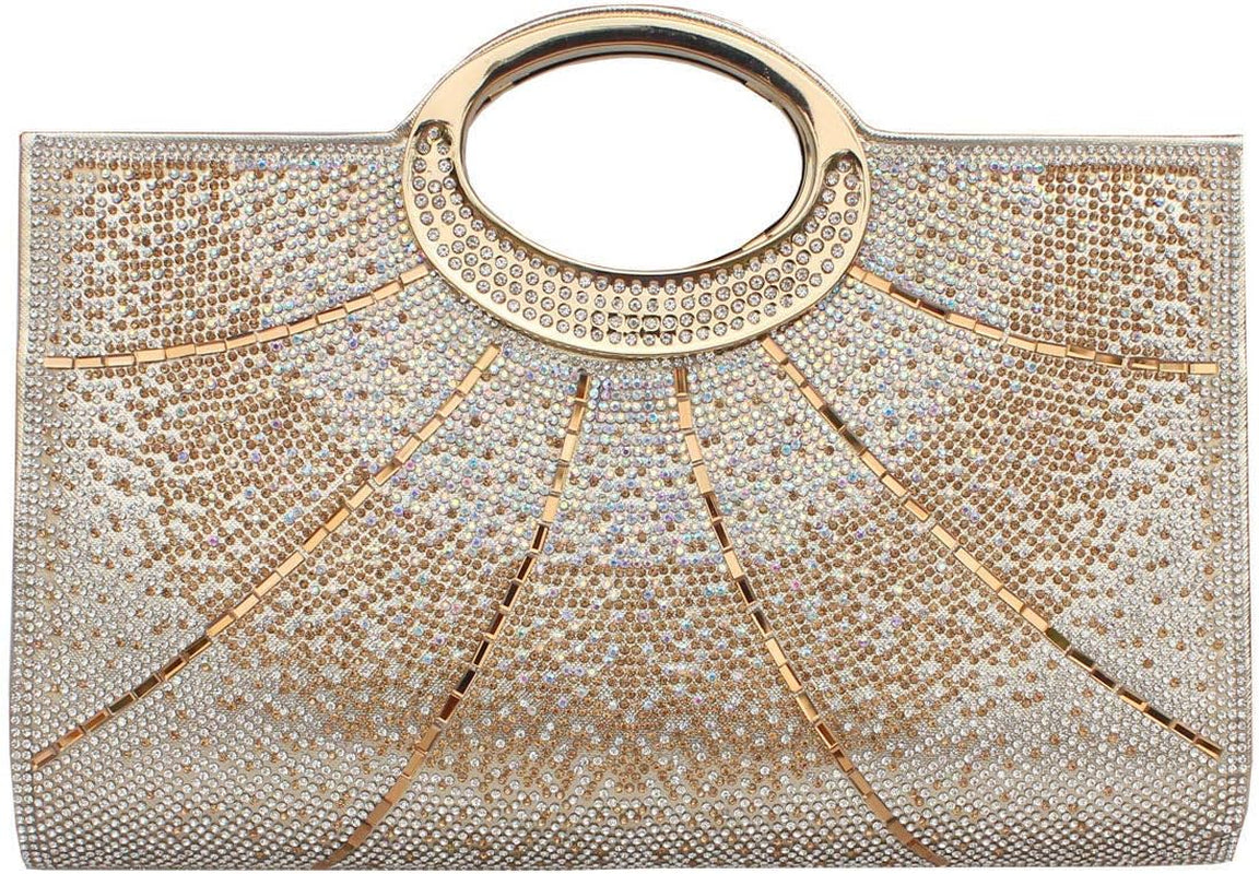 Clutch Purses for Women Rhinestone Evening Bag Wedding Party Cocktail Purses Handbags,Gold.
